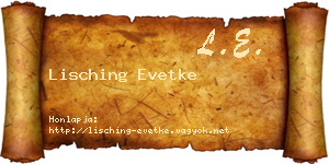 Lisching Evetke névjegykártya
